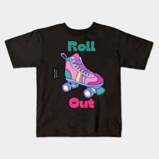 roller skates retro Kids T-Shirt